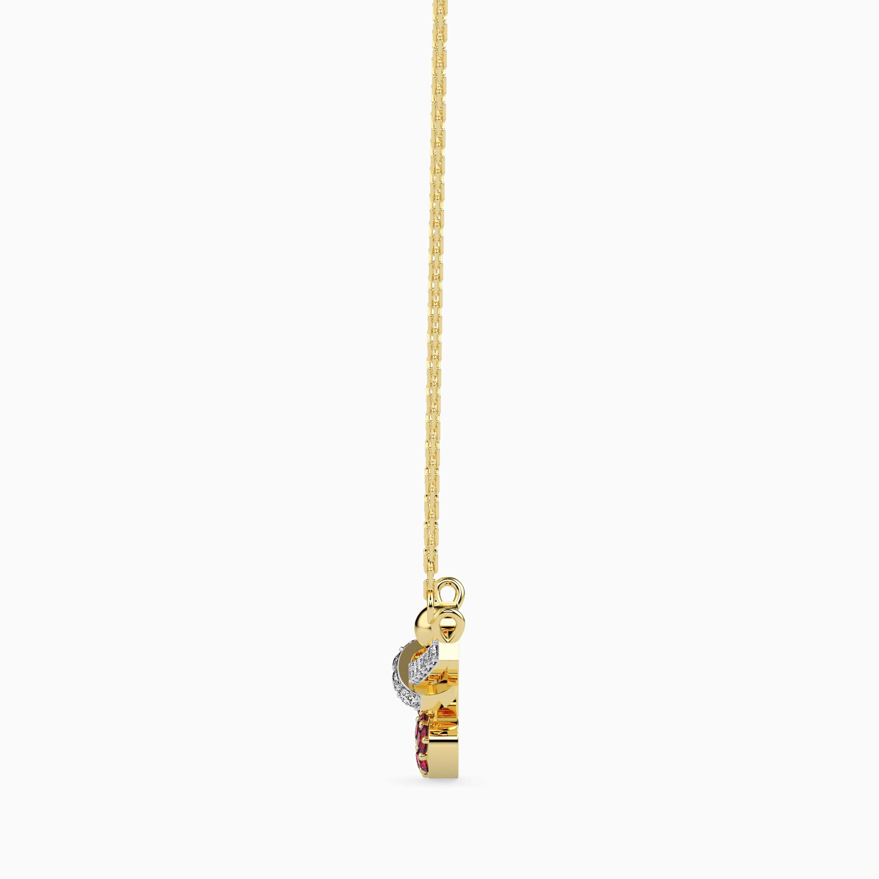 0.21Ct Blushing Arrow Heart Lab-Grown Diamond Gold Pendant Necklace