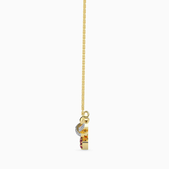 0.21Ct Blushing Arrow Heart Lab-Grown Diamond Gold Pendant Necklace