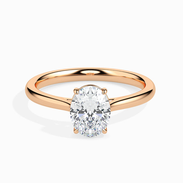 Oval Cut Solitaire Lab-Grown Diamond Gold Ring