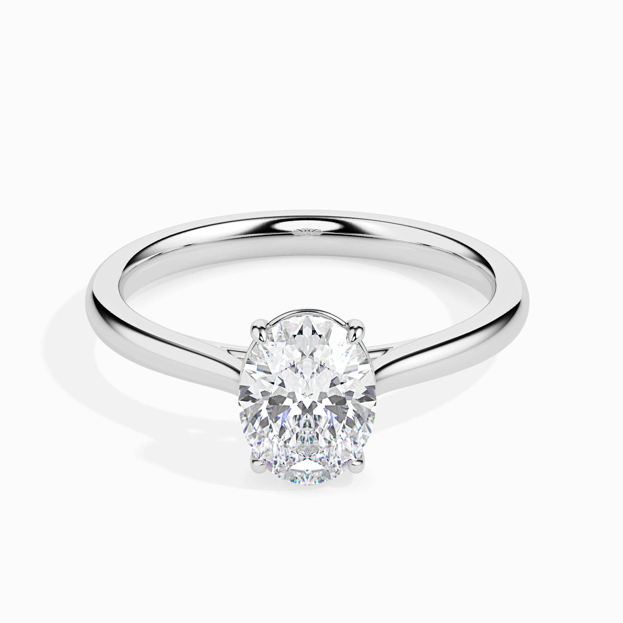 Oval Cut Solitaire Lab-Grown Diamond Gold Ring