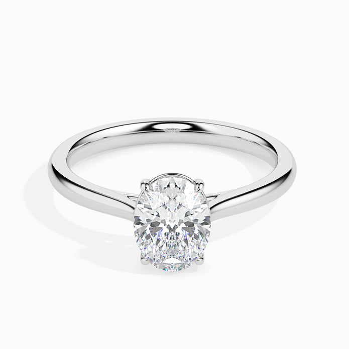 Oval Cut Solitaire Lab-Grown Diamond Gold Ring