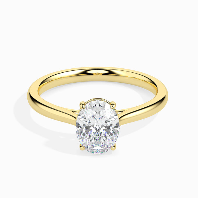 Oval Cut Solitaire Lab-Grown Diamond Gold Ring