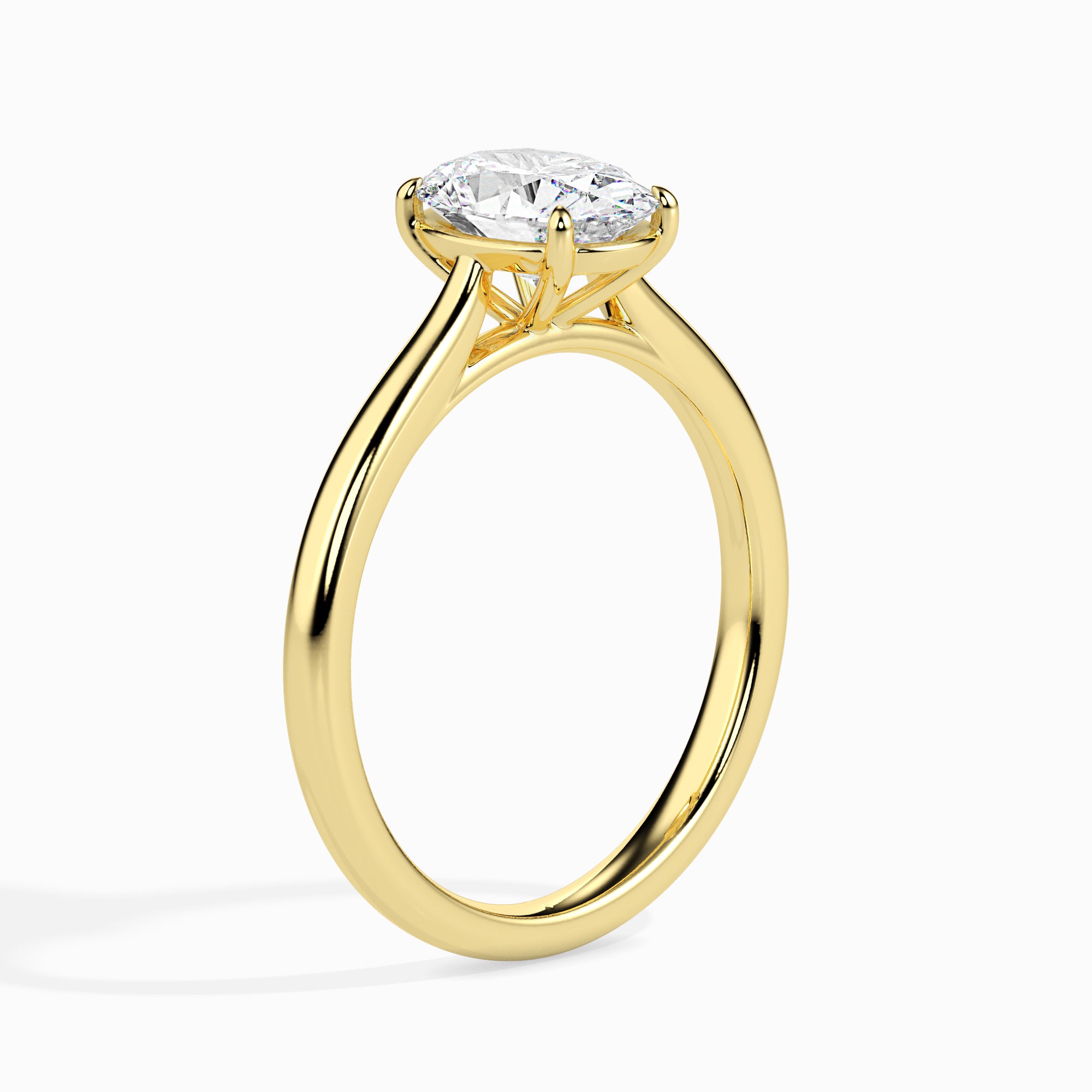 Oval Cut Solitaire Lab-Grown Diamond Gold Ring
