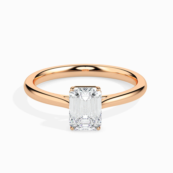 Emerald Cut Solitaire Lab-Grown Diamond Gold Ring