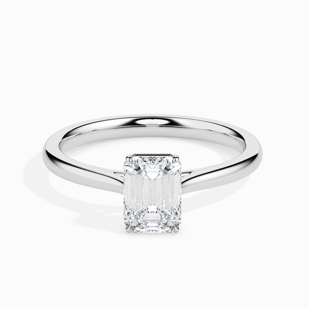 Emerald Cut Solitaire Lab-Grown Diamond Gold Ring