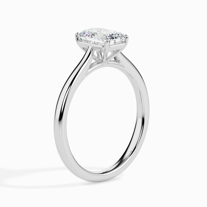 Emerald Cut Solitaire Lab-Grown Diamond Gold Ring