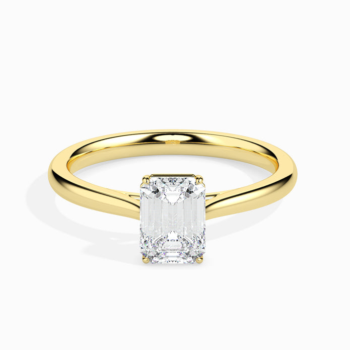 Emerald Cut Solitaire Lab-Grown Diamond Gold Ring