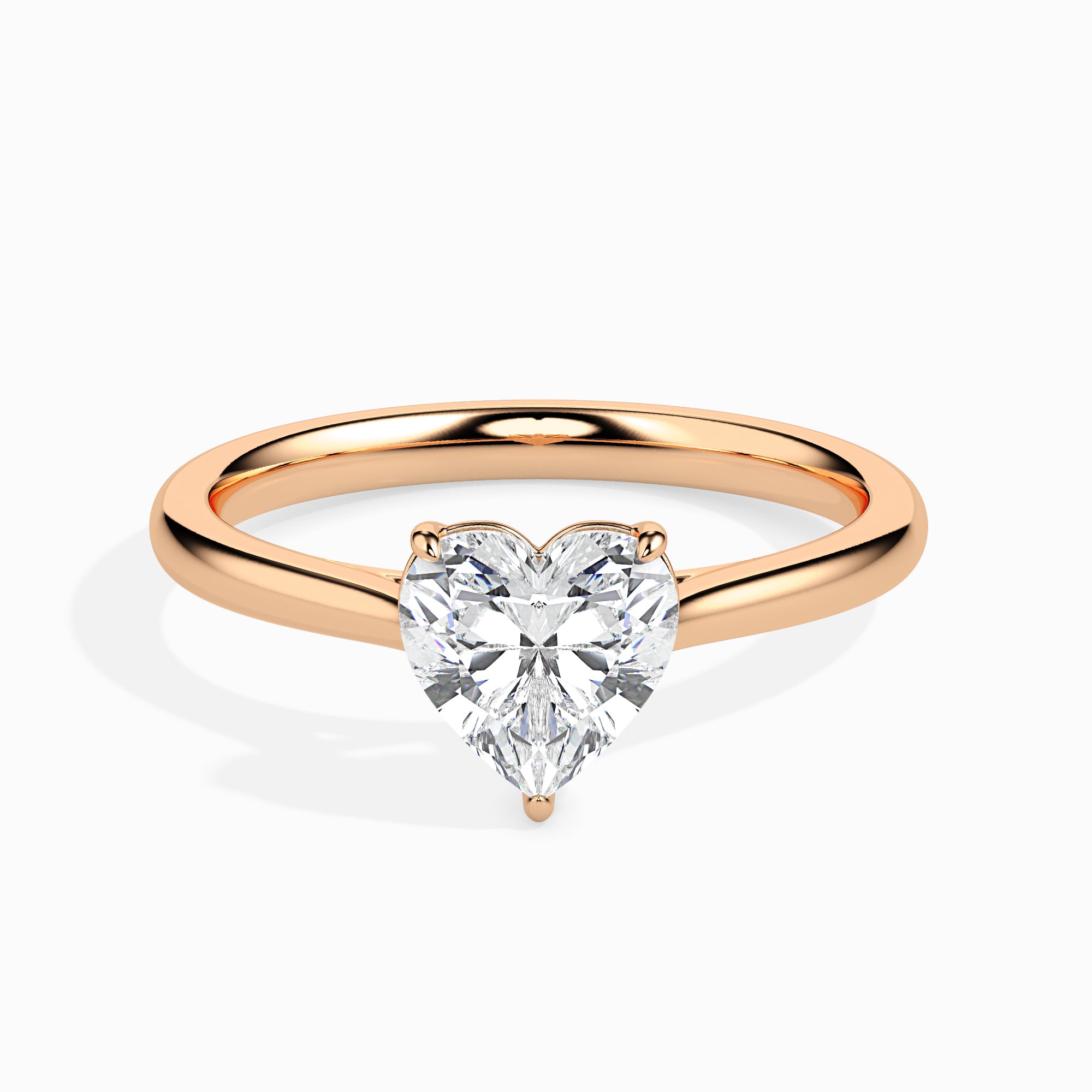 Heart Cut Solitaire Lab-Grown Diamond Gold Ring