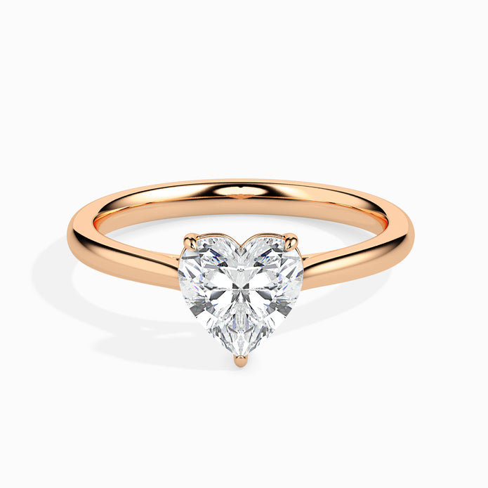 Heart Cut Solitaire Lab-Grown Diamond Gold Ring