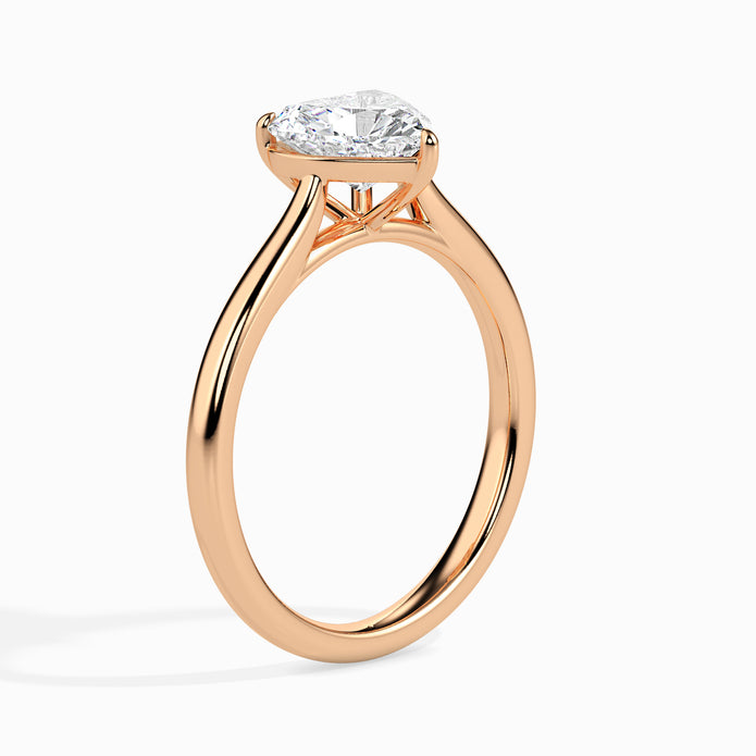 Heart Cut Solitaire Lab-Grown Diamond Gold Ring