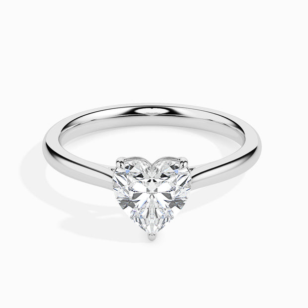 Heart Cut Solitaire Lab-Grown Diamond Gold Ring