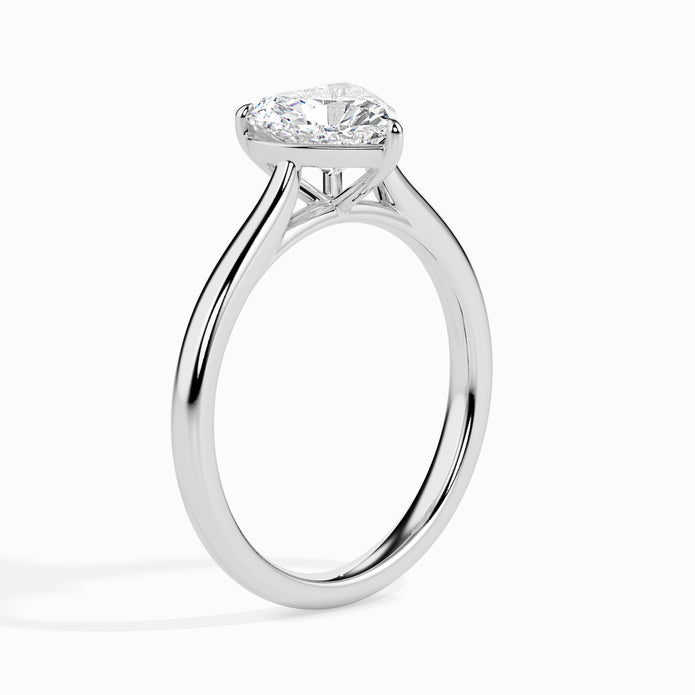 Heart Cut Solitaire Lab-Grown Diamond Gold Ring