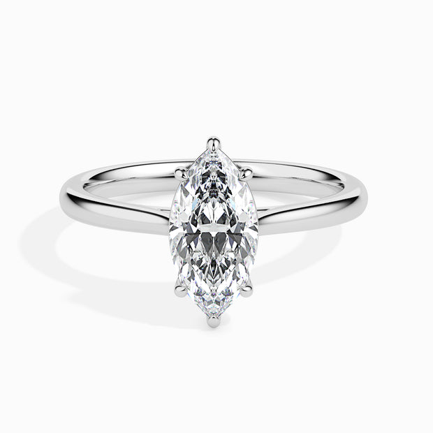Marquise Cut Solitaire Lab-Grown Diamond Gold Ring