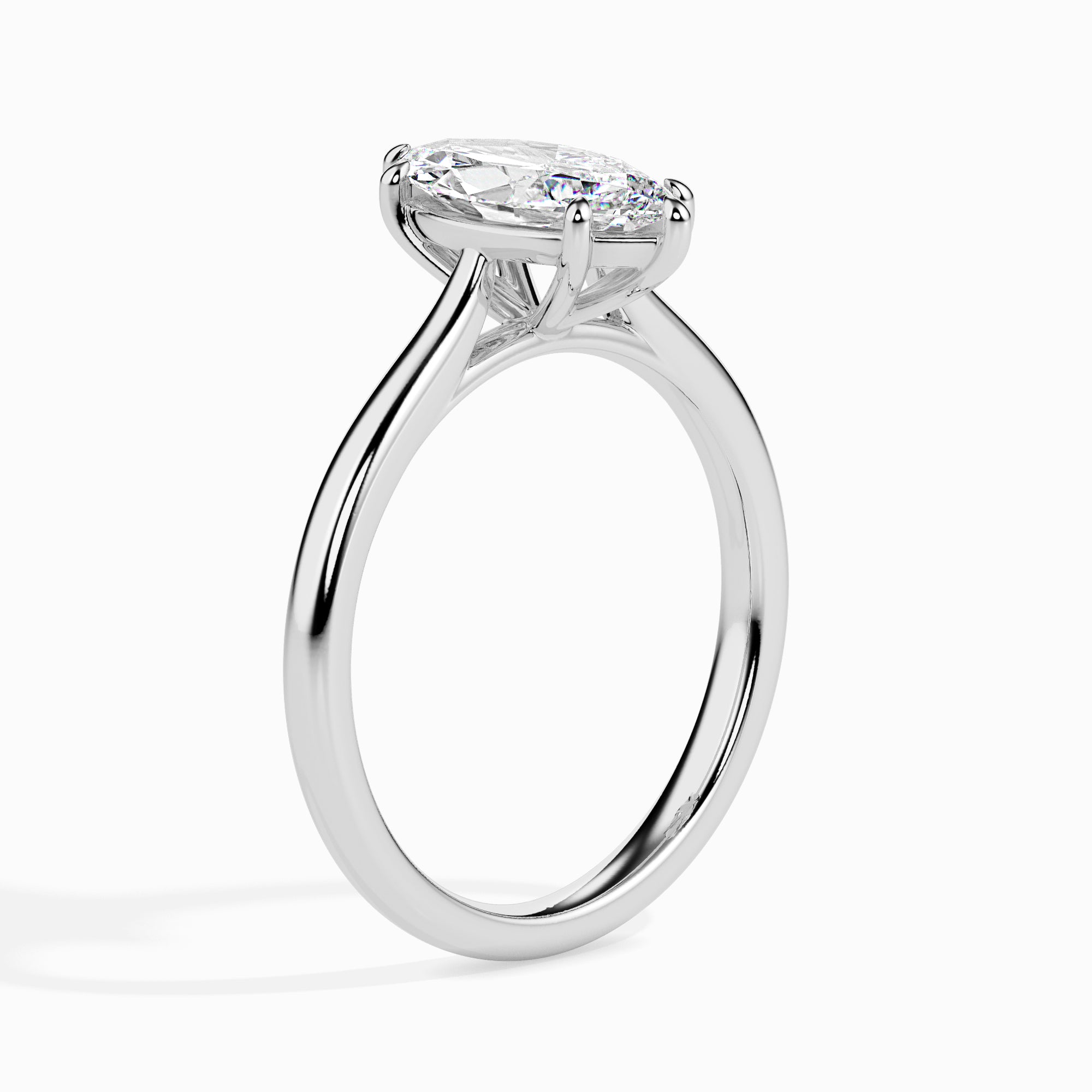 Marquise Cut Solitaire Lab-Grown Diamond Gold Ring