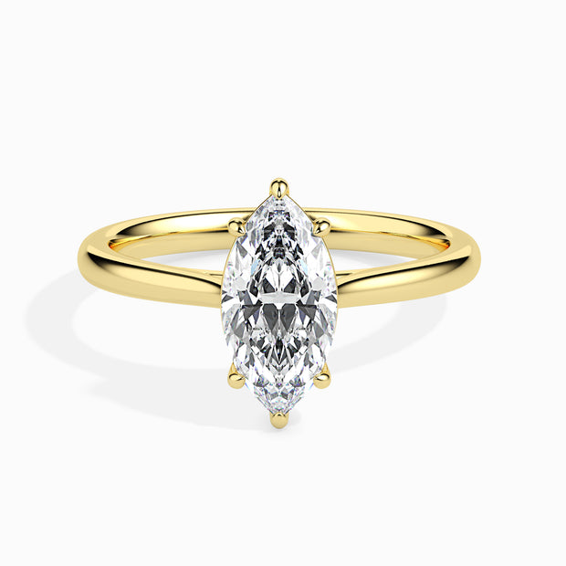 Marquise Cut Solitaire Lab-Grown Diamond Gold Ring