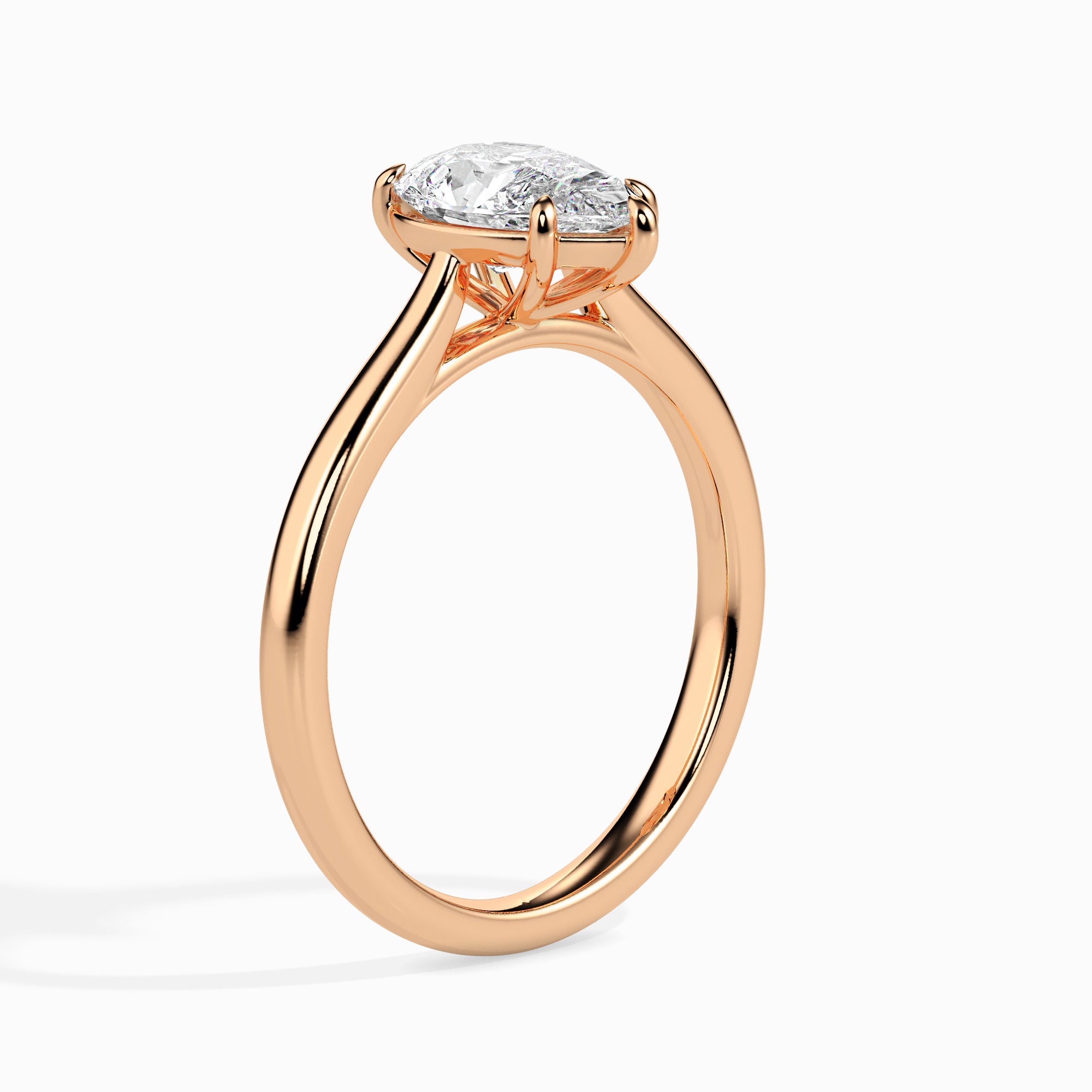 Pear Cut Solitaire Lab-Grown Diamond Gold Ring