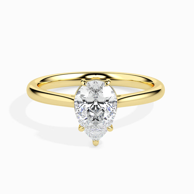 Pear Cut Solitaire Lab-Grown Diamond Gold Ring