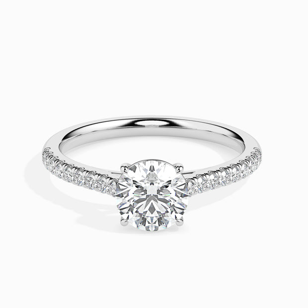 Round Cut Prong Set Lab-Grown Diamond Gold Ring