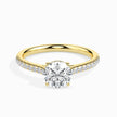 Round Cut Prong Set Lab-Grown Diamond Gold Ring