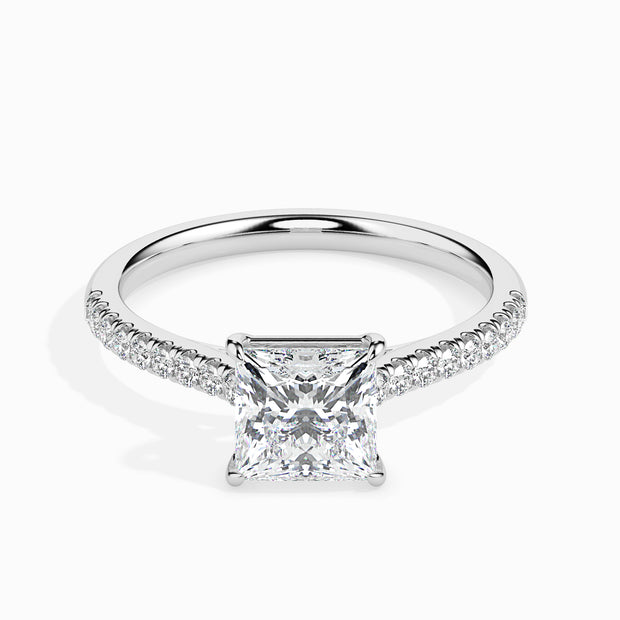 Princess Cut Prong Set Lab-Grown Diamond Gold Ring