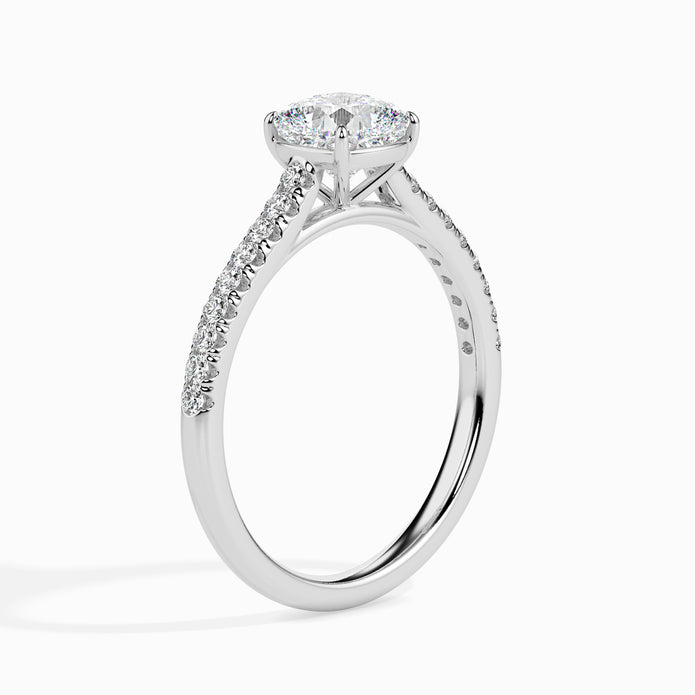 Cushion Cut Prong Set Lab-Grown Diamond Gold Ring