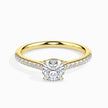 Cushion Cut Prong Set Lab-Grown Diamond Gold Ring