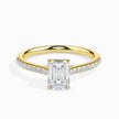 Emerald Cut Prong Set Lab-Grown Diamond Gold Ring