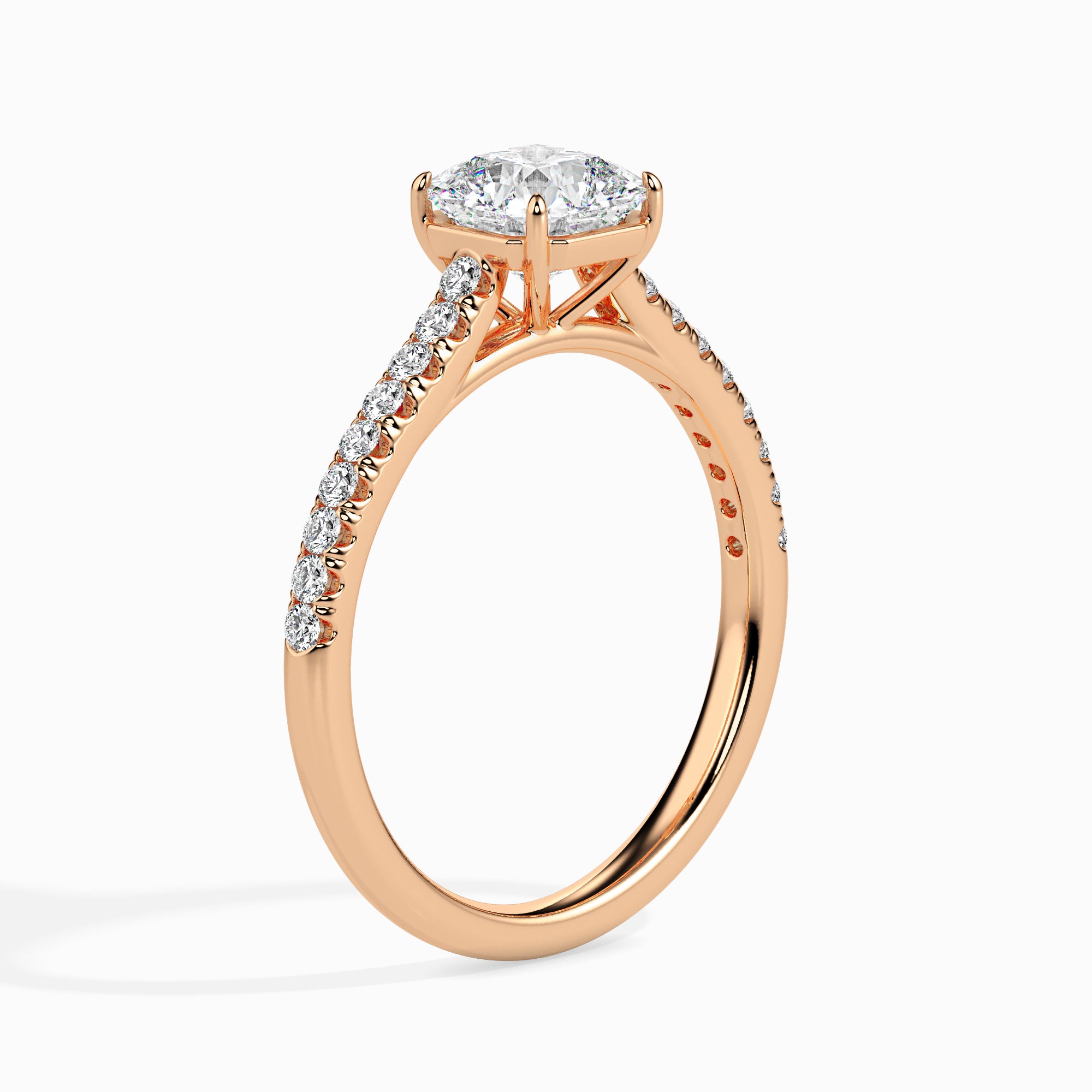 Radiant Cut Prong Set Lab-Grown Diamond Gold Ring
