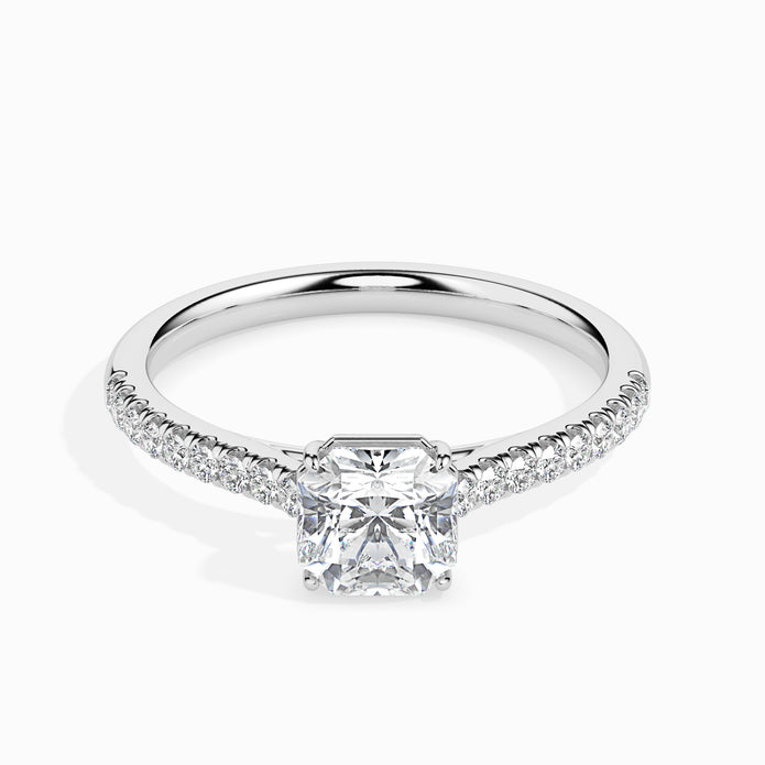 Radiant Cut Prong Set Lab-Grown Diamond Gold Ring