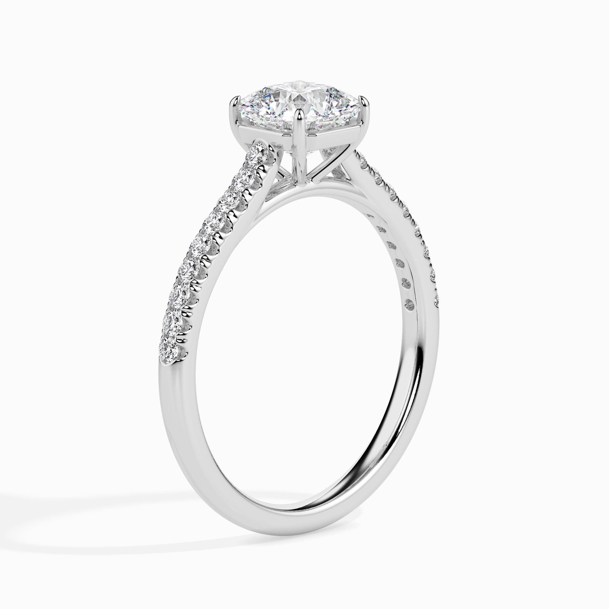 Radiant Cut Prong Set Lab-Grown Diamond Gold Ring