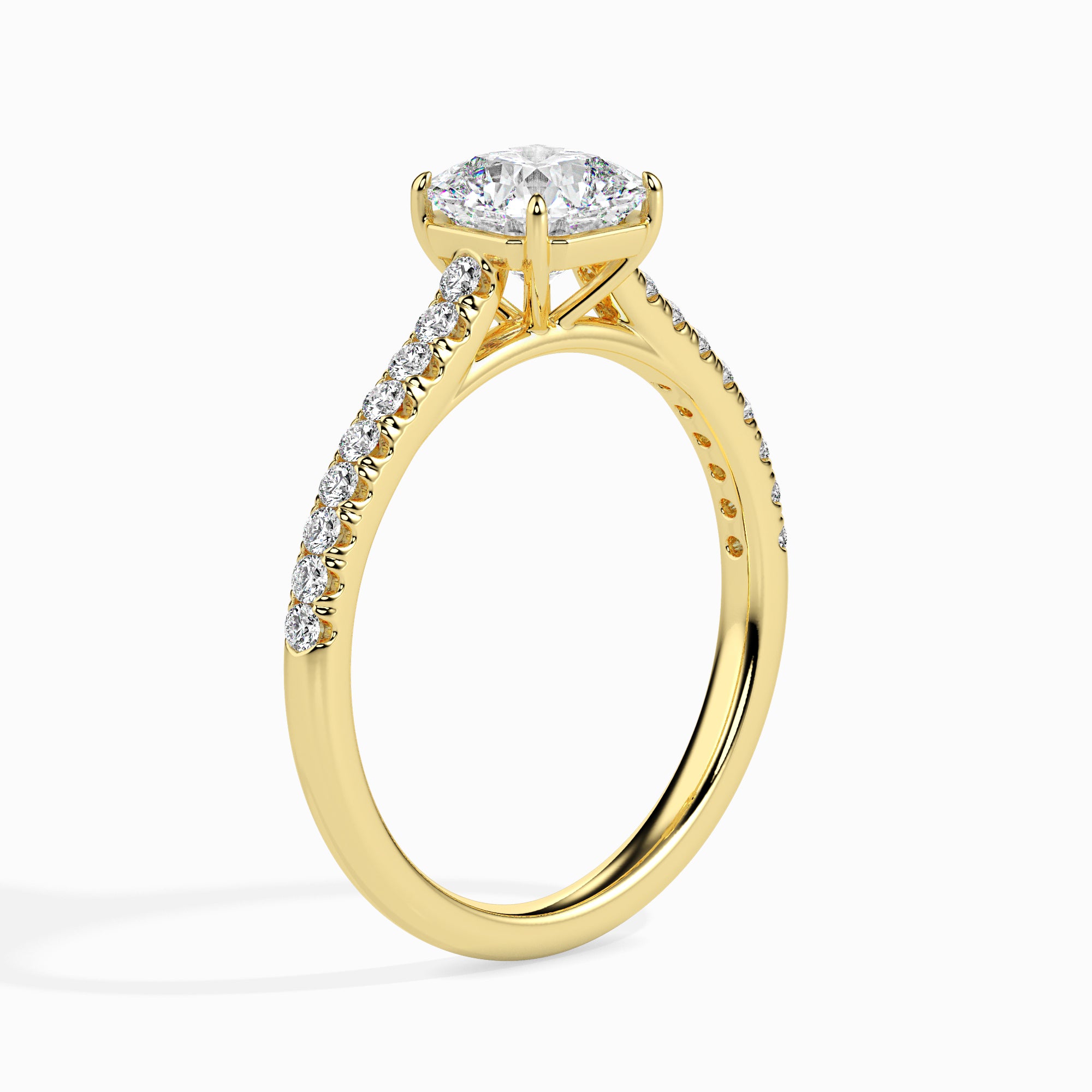 Radiant Cut Prong Set Lab-Grown Diamond Gold Ring