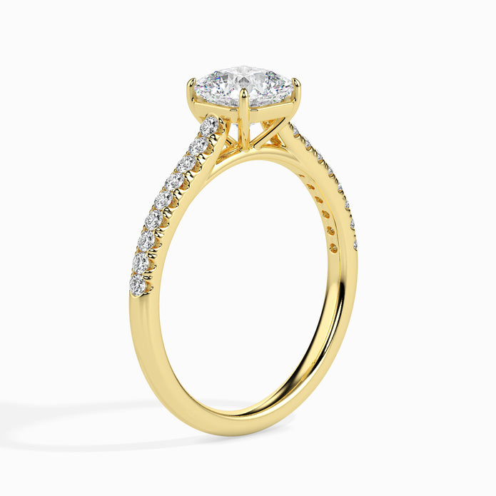Radiant Cut Prong Set Lab-Grown Diamond Gold Ring