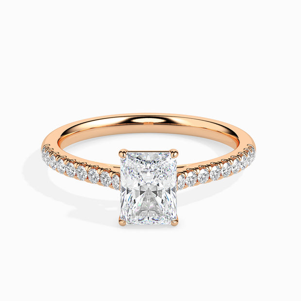 Radiant Prong Set Lab-Grown Diamond Gold Ring