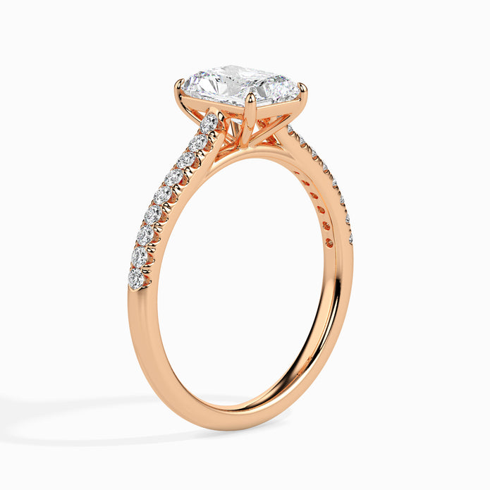 Radiant Prong Set Lab-Grown Diamond Gold Ring