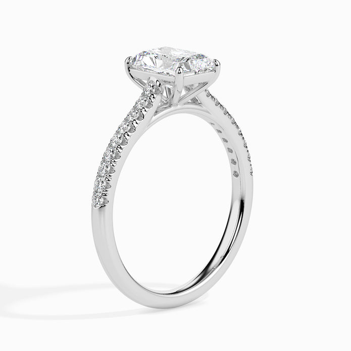 Radiant Prong Set Lab-Grown Diamond Gold Ring