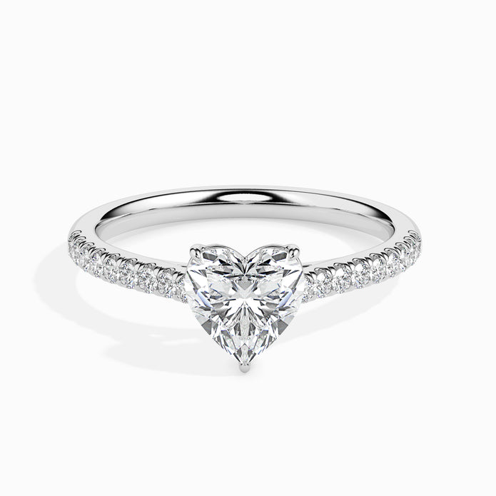 Heart Cut Prong Set Lab-Grown Diamond Gold Ring