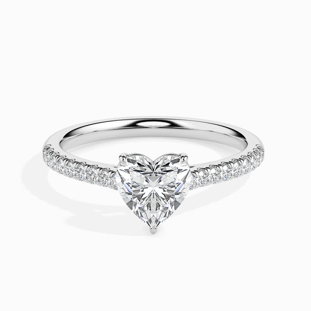 Heart Cut Prong Set Lab-Grown Diamond Gold Ring