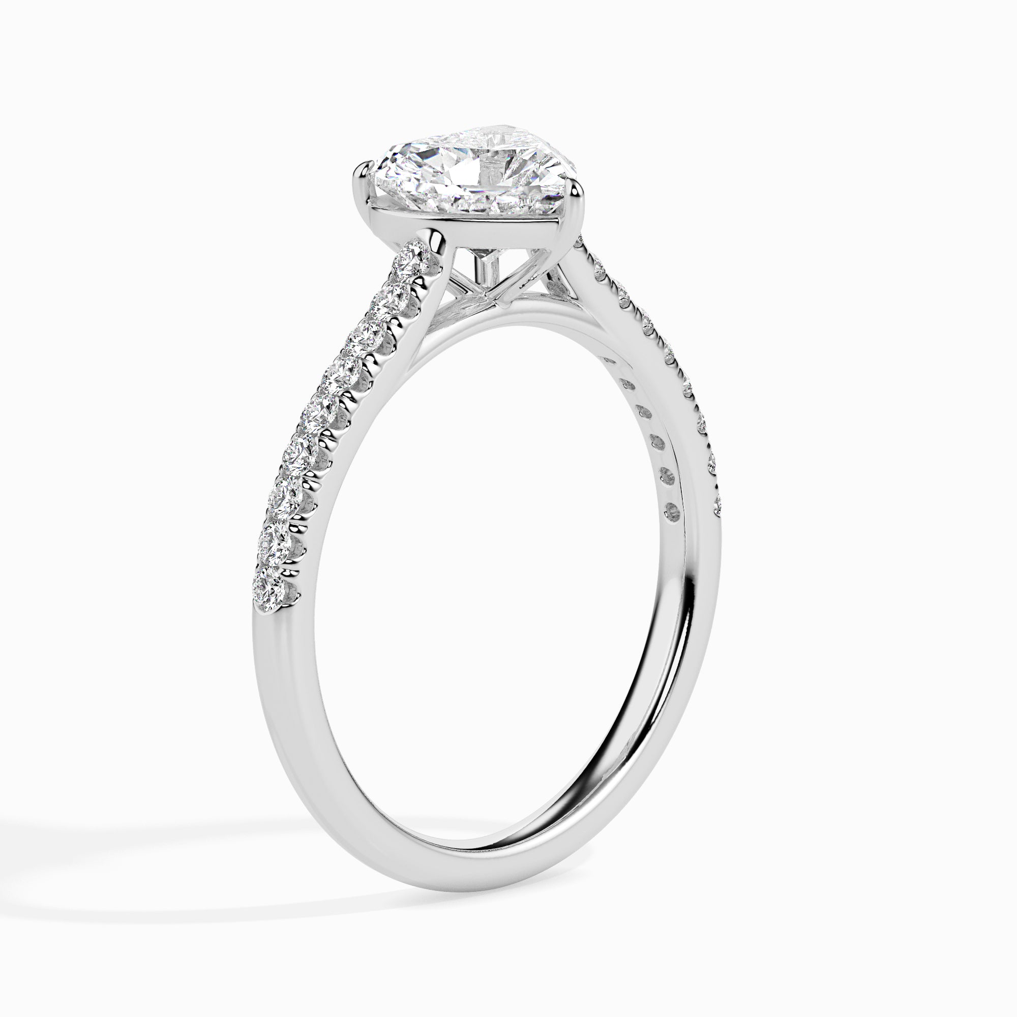 Heart Cut Prong Set Lab-Grown Diamond Gold Ring