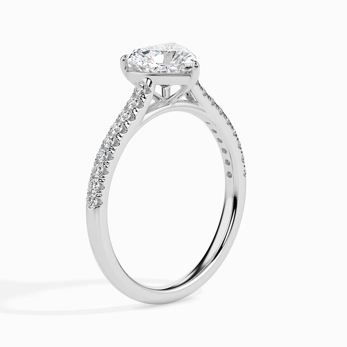 Heart Cut Prong Set Lab-Grown Diamond Gold Ring
