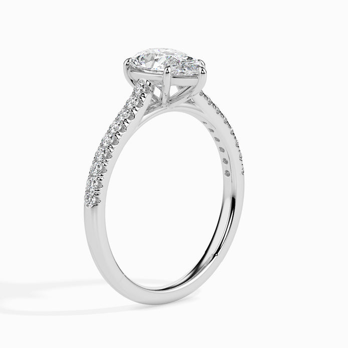Pear Cut Prong Set Lab-Grown Diamond Gold Ring