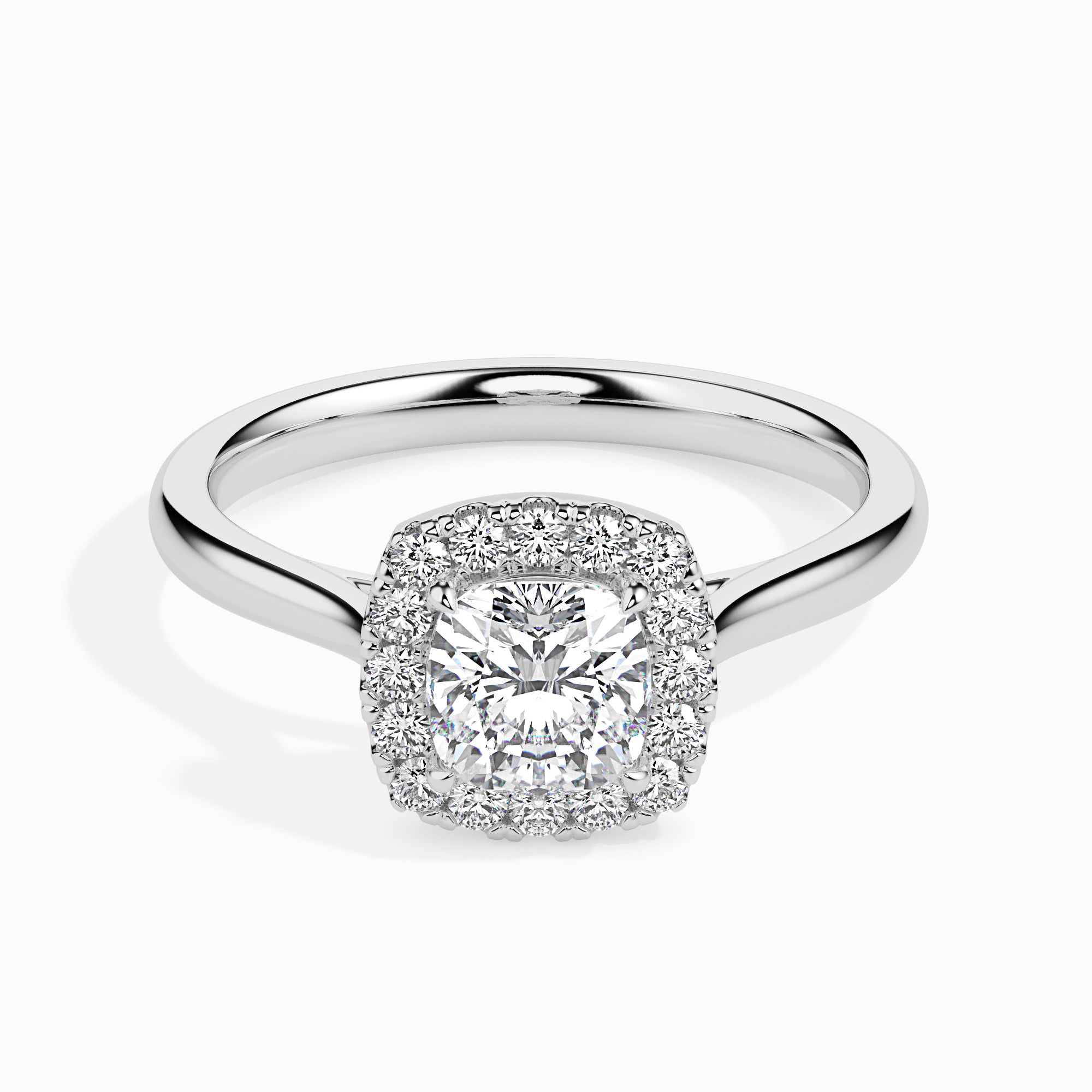 Cushion Cut Halo Lab-Grown Diamond Gold Ring