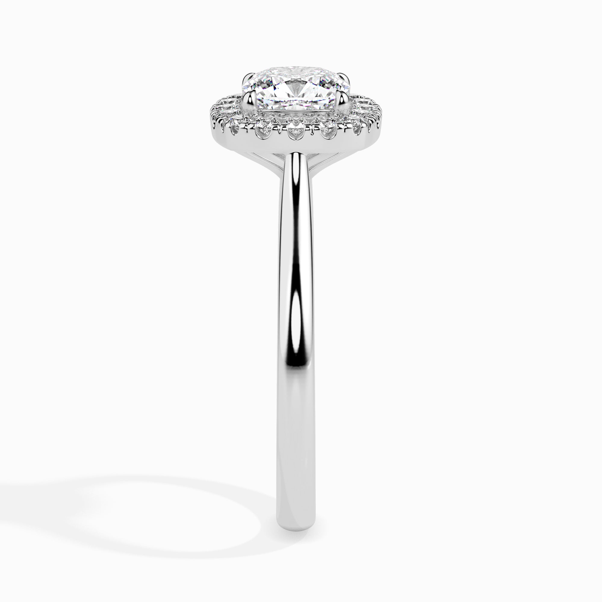 Cushion Cut Halo Lab-Grown Diamond Gold Ring
