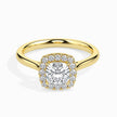 Cushion Cut Halo Lab-Grown Diamond Gold Ring