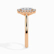 Emerald Cut Halo Lab-Grown Diamond Gold Ring