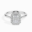 Emerald Cut Halo Lab-Grown Diamond Gold Ring
