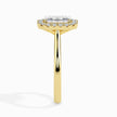 Emerald Cut Halo Lab-Grown Diamond Gold Ring