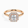Radiant Cut Halo Lab-Grown Diamond Gold Ring