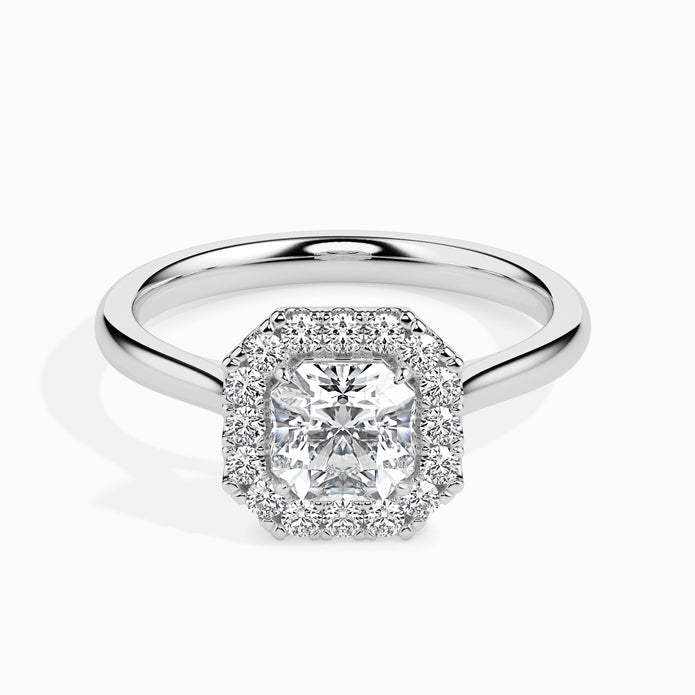 Radiant Cut Halo Lab-Grown Diamond Gold Ring