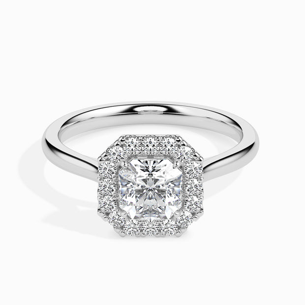 Radiant Cut Halo Lab-Grown Diamond Gold Ring