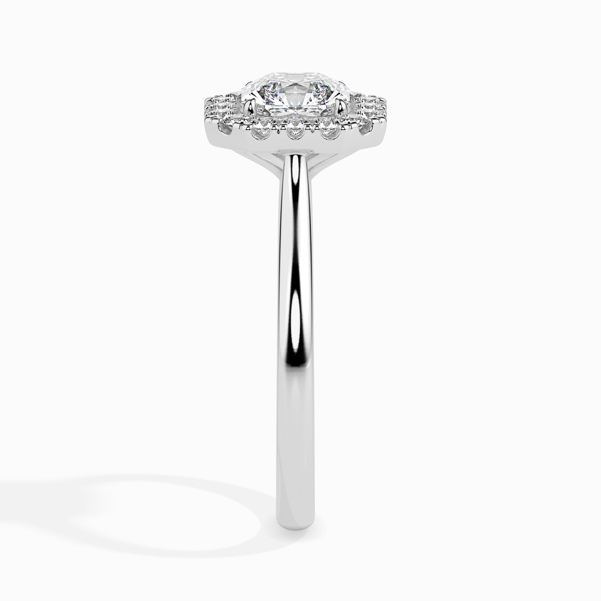Radiant Cut Halo Lab-Grown Diamond Gold Ring